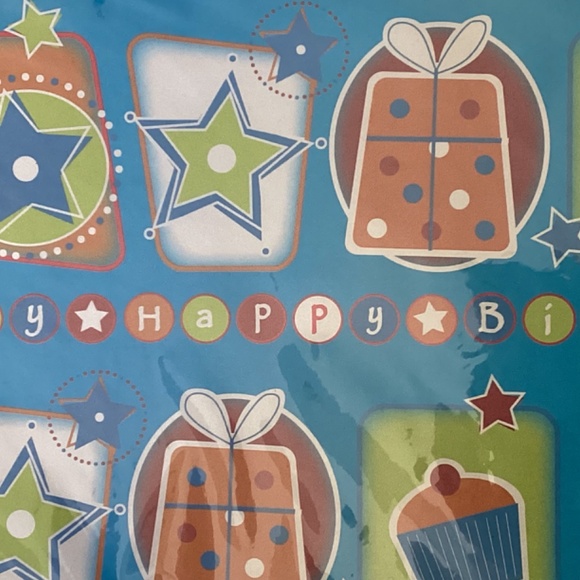 Birthday GiftWrap + Card Tissue Ribbon +Tag COMPLETE MATCHING SET Girl Boy Adult - Picture 2 of 8